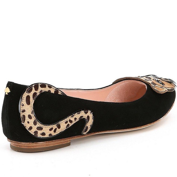 X SOLD X NEW Kate Spade Black Norman Leopard Flats - Picture 2 of 8